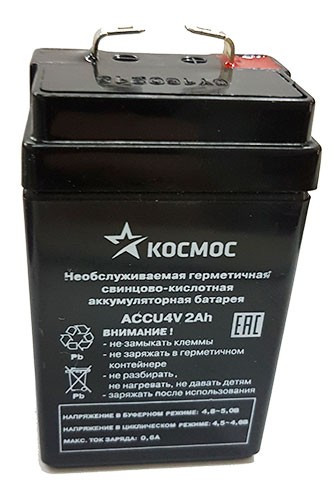 Аккумуляторы 4а. Аккумулятор космос accu4v0.9Ah. Батарея космос accu4v2ah. Accu4v2ah 4b 2a.ч.AGM. Аккумулятор космос accu4v 4v 2ah.